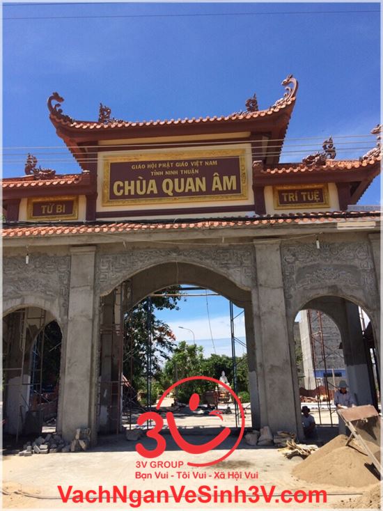 3V thi công vách ngăn HPL chùa Quan Âm – Ninh Thuận