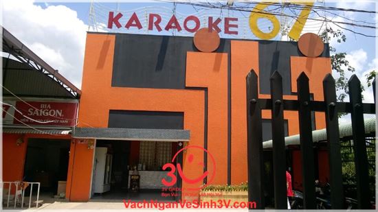Công ty 3V thi công vách ngăn Compact HPL quán Karaoke Hihi 67, Vĩnh Long